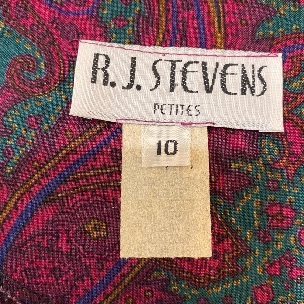Vintage Paisley Double-Breasted Dress Sleeveless RJ Stevens Sz 10 - Picture 2 of 9
